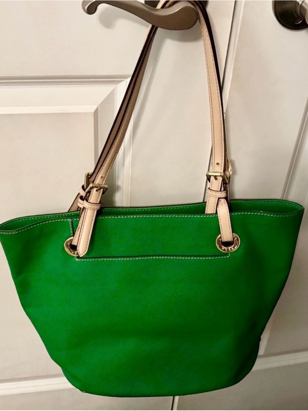 Michael Kors Green Tote with Cream Straps